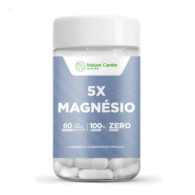 5X MAGNÉSIO - 60 CAPSÚLAS - Mente e Corpo